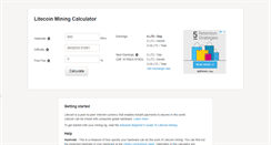 Desktop Screenshot of litecoinminingcalculator.com
