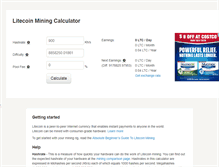 Tablet Screenshot of litecoinminingcalculator.com